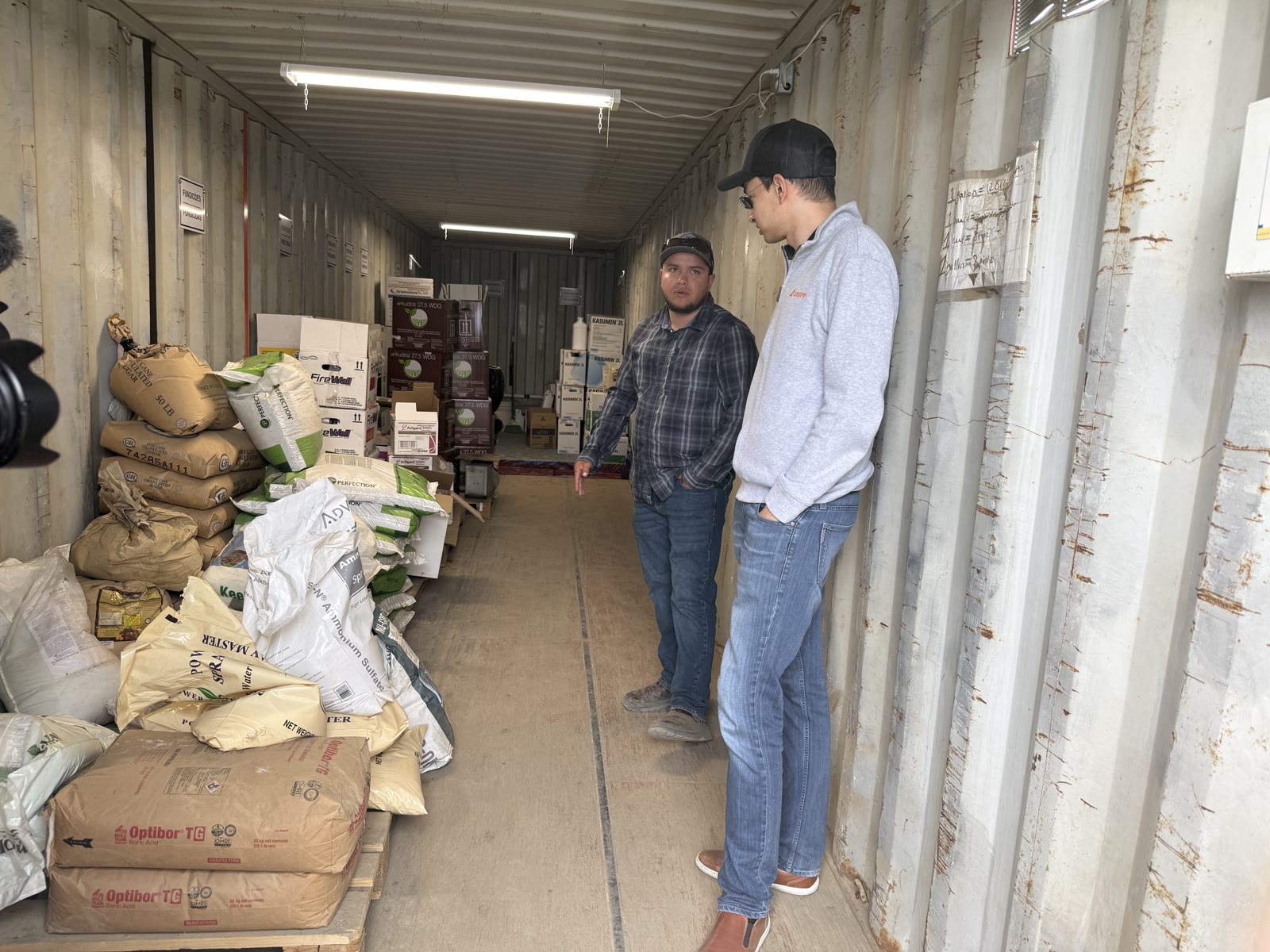 On-site conversation inside a supply container