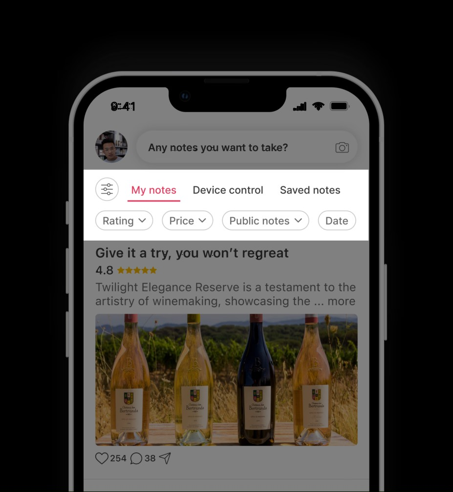 After — notes filters and tabs highlight on WIWANT